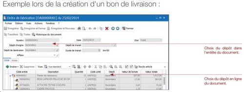 Création bon de livraison