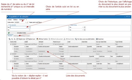 La traçabilité des n° de série et des n° de lot